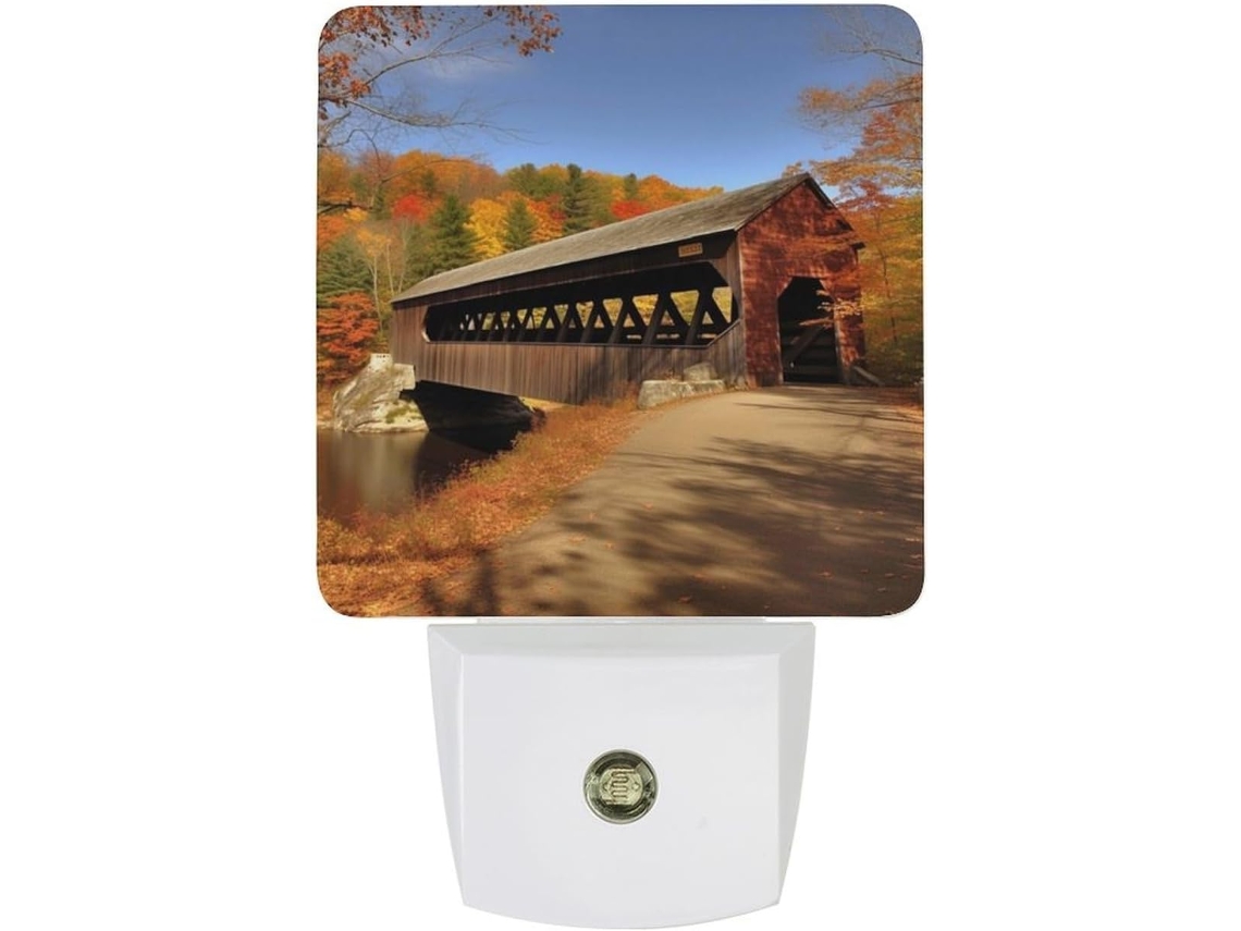 Luminária Noturna De Led Com Sensor Luz E Estampa Da Ponte Albany, Ideal Banheiro, Corredor, Escadas, Quarto E