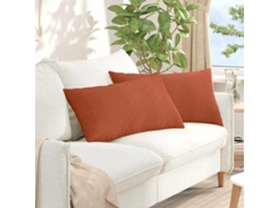 Vidaxl Travesseiros De Sofá 2 Pcs Laranja Vermelho 80 X 40 Cm