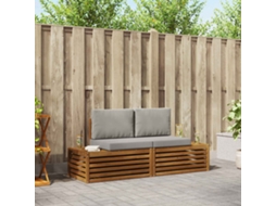 Vidaxl 2 Unid. Conjunto De Sofás Para Exterior Cinza Natural E Claro