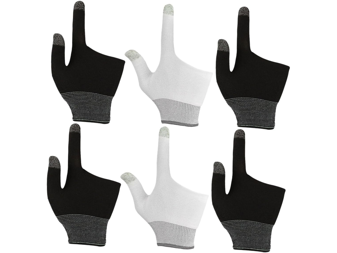 Homsfou Conjunto De 3 Pares Luvas Para Telas Sensíveis Ao Toque, Ideais Para Jogos Em Dispositivos Móveis, Com Mangas
