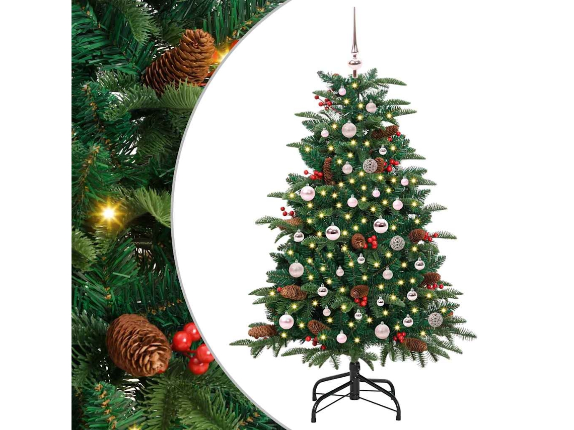 Vidaxl Árvore De Natal Artificial Verde 150 Cm Pvc, Metal E Plástico