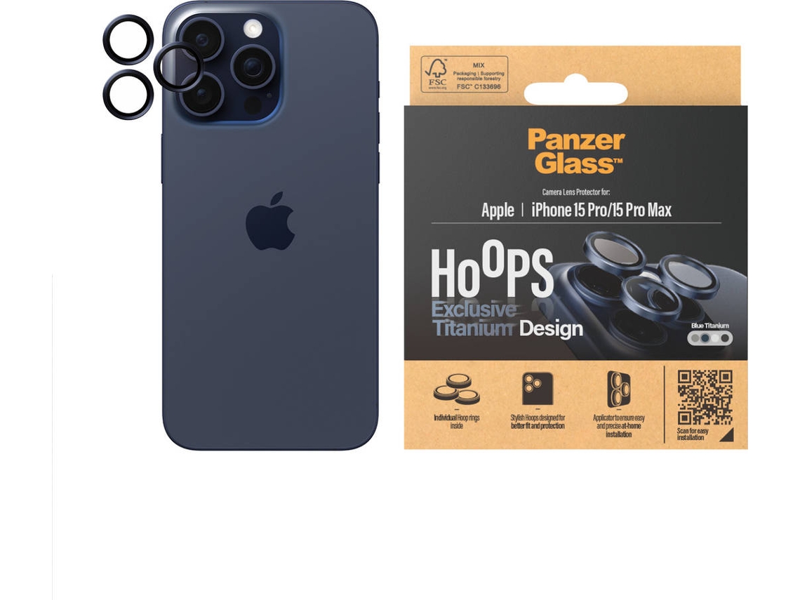 Pelicula de Vidro PANZERGLASS iPhone 15 Pro; iPhone 15 Pro Max