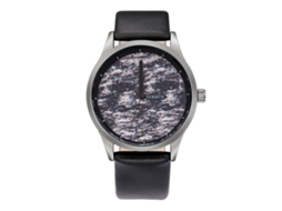 Relógio casual unissex Rebirth com pulseira de PU (preto)