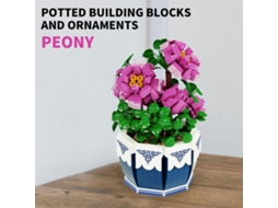 Mali blocos de Construção Peônia Kit de Flores Bouquet Plástico Cor Vivid Educacional Decor Casa Presente