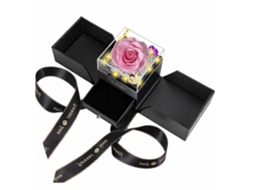 Caixa De Presente Caixa De Joias De Luxo Com Rosas Preservadas O Presente Perfeito Para Aniversários Natal Ou Dia Dos Namorados Cuich (rosa)