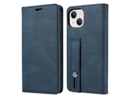 Capa Para Iphone 15 Pro Pele Sintética Azul