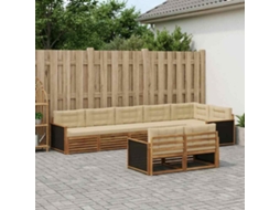 Vidaxl Conjunto De Sofás Para Exterior 8 Unid. Natural E Bege