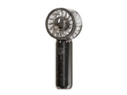 Ventilador Portátil Transparente Turbo Blade, Três Velocidades, Recarregável Via Usb Com Bateria De 1200ah E Carregamento Tipo-c, Preto