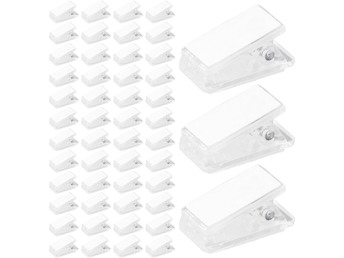 Abaodam 120 unidades de clipes de parede com dupla face, design compacto, sem necessidade de mobília, mini clipes de plástico.