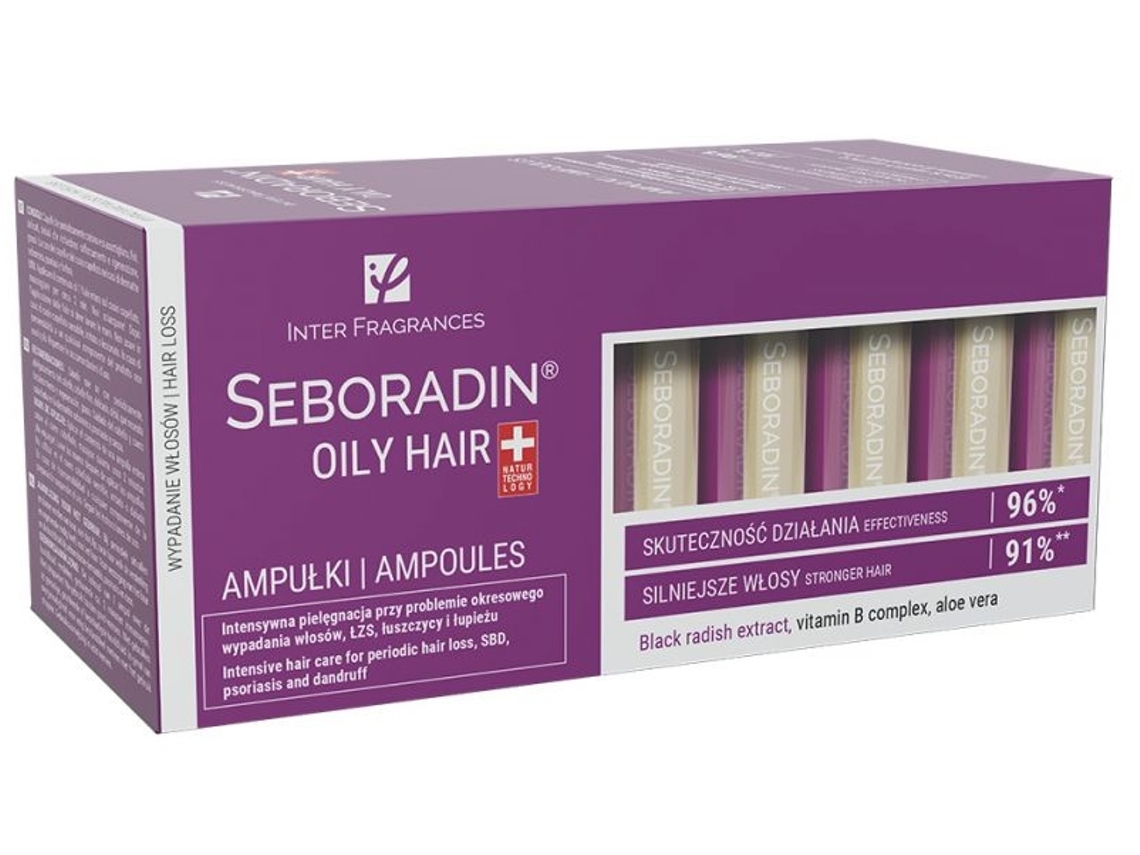 Seboradin Cabelos Oleosos, Sérum Para Cabelos Com Tendência Ŕ Oleosidade, Ampolas Fortalecedoras, 14 X 5,5 Ml Inter Fragrâncias