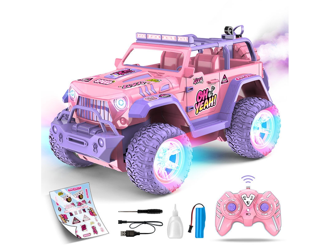 Brinquedo Telecomandado Eifson- Caminhão Off-road - Escala 1:16 2.4ghz - Com Adesivos Diy - Rosa