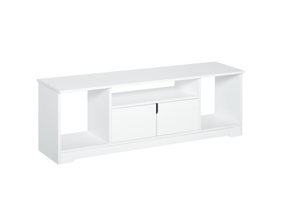 Rack para TV até 42 polegadas com armário duplo e nichos branco ZACHARY