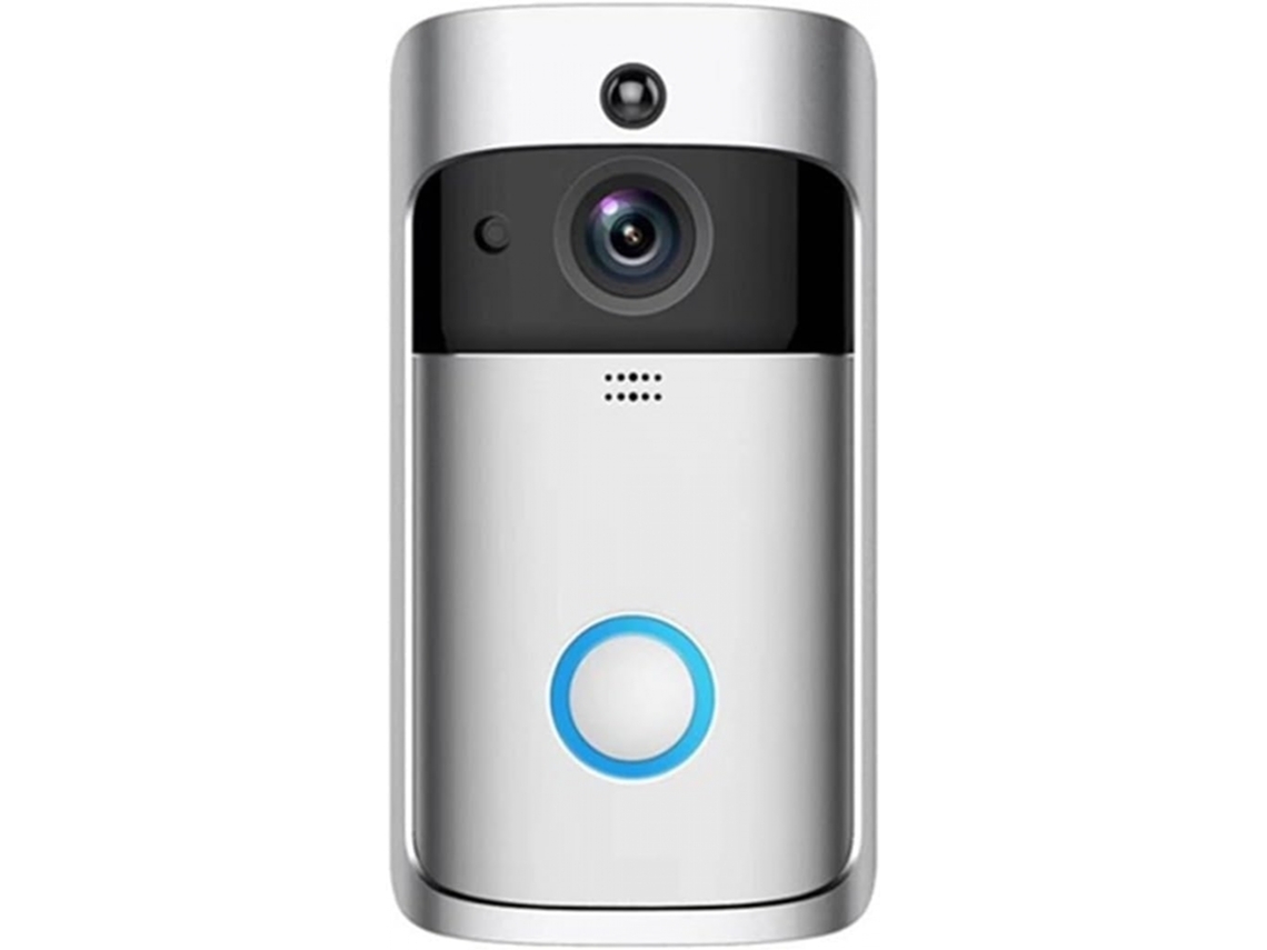 Campainha de Vídeo Sem Fio com Sensor de Movimento e Wi Fi, Detecção Infravermelha, Visão Noturna, Prata Brilvibera_gsg