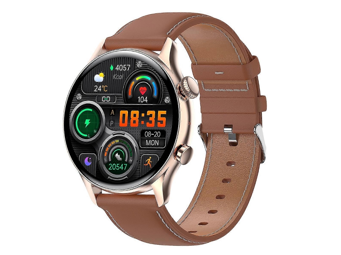 Relógio Inteligente Hk8pro Com Tela Amoled De 1,36 Polegadas, Pulseira De Couro, Compatível Com Nfc E Monitoramento De Oxigênio No Sangue.