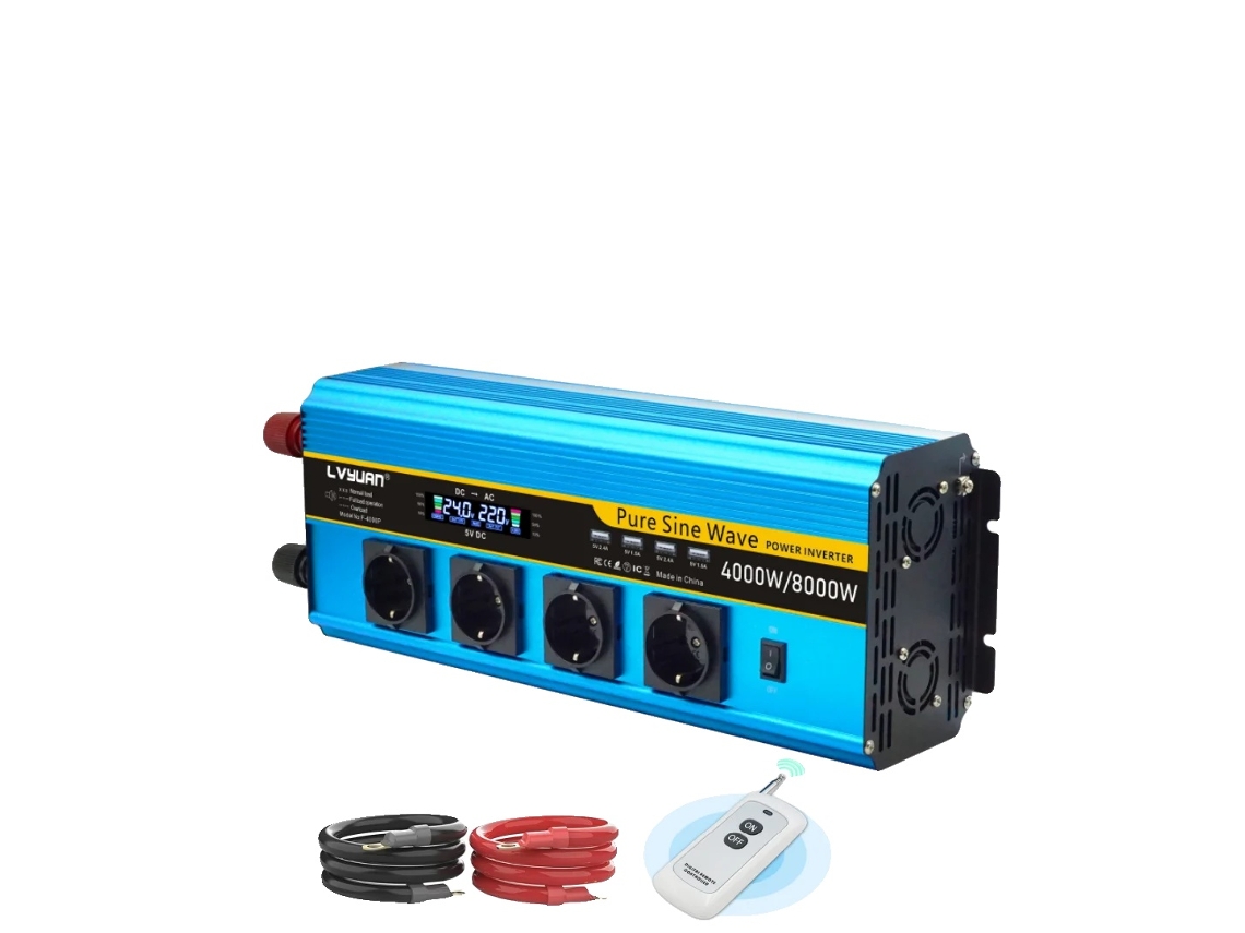 Inversor De Onda Senoidal Pura, Compatibilidade Com Tomadas Europeias, 24v-220v-8000w