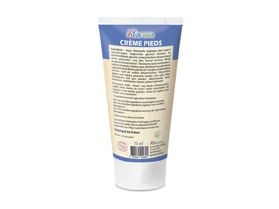 Ayur-Vana - Creme de Pés com Neem Bio 75 ml de creme