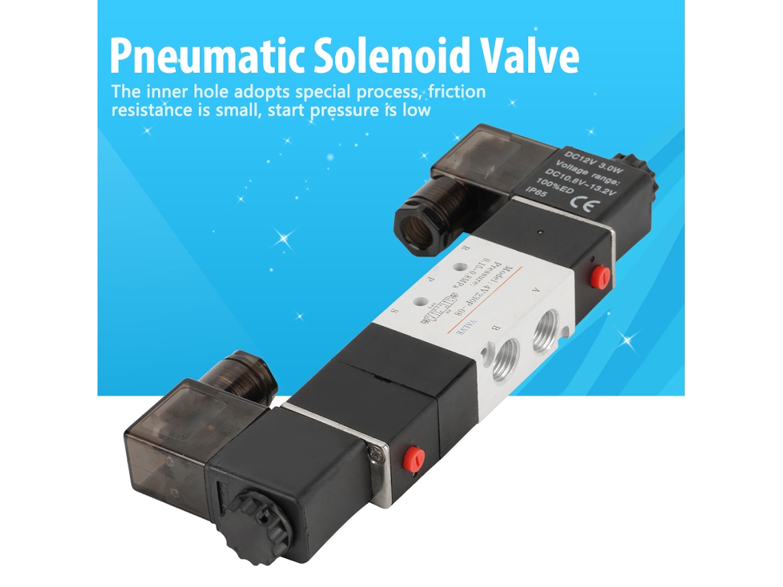 Válvula de controle pneumático de 5 vias e 2 posições (controle pneumático, acesso mecânico)