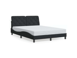 Estrutura de Cama Sem Colchão 140x200 Cm Veludo Preto MAISON EXCLUSIVE