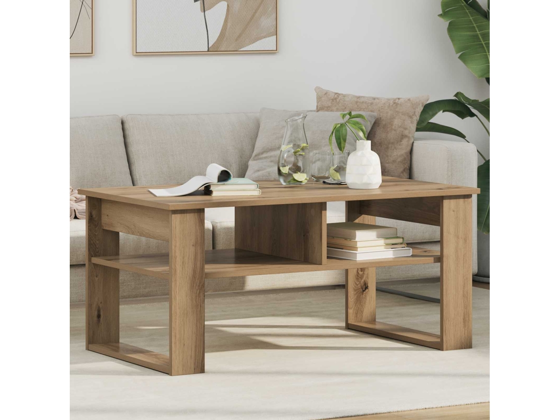 Vidaxl Mesa De Centro Carvalho Artesanal 96 X 54 X 44 Cm
