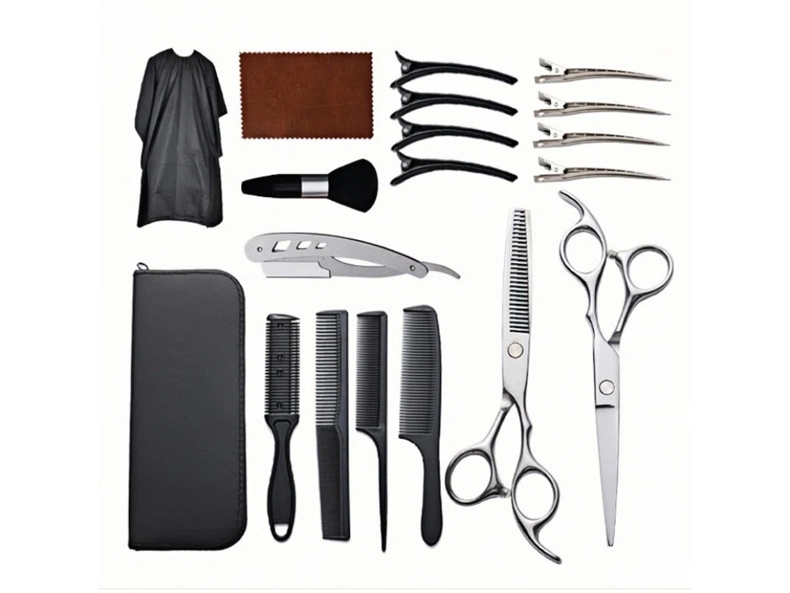 Kit De Tesoura De Corte Cabelo, 19pcs Ferramenta (prateada) Cuich