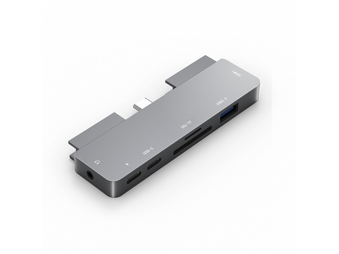 Yizhood Usb C Tipo C Para Hdmi 3.5mm Docking Station Usb 3.0 Áudio Pd 4k Conversor de Porta Para Ipad Pro 12.9 11 Air4 10.9 Macbook Cinza