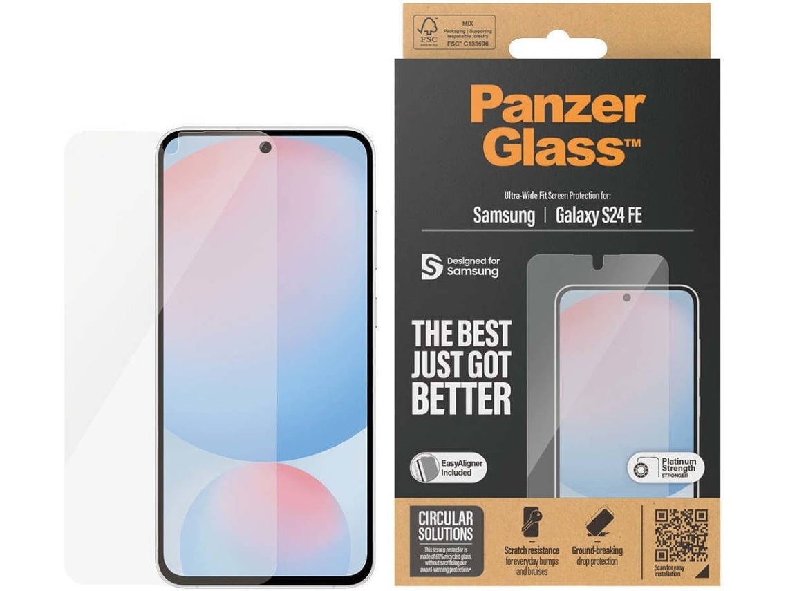 Película de Vidro PANZERGLASS Samsung Galaxy S24 FE Ultra-Wide Fit (Outlet Caixa Aberta )