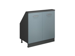 Móvel Sob Pente linha R, 80cm com 2 Portas, Cinza/azul anfra, VICCO