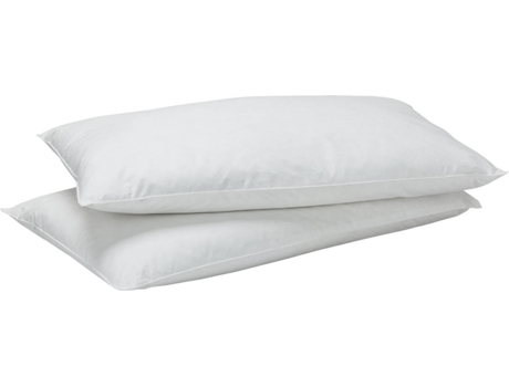 Pacote de 2 Almofadas  de 30% de Plumas com Capa Dupla de Algodão(70X45Cm) Branco