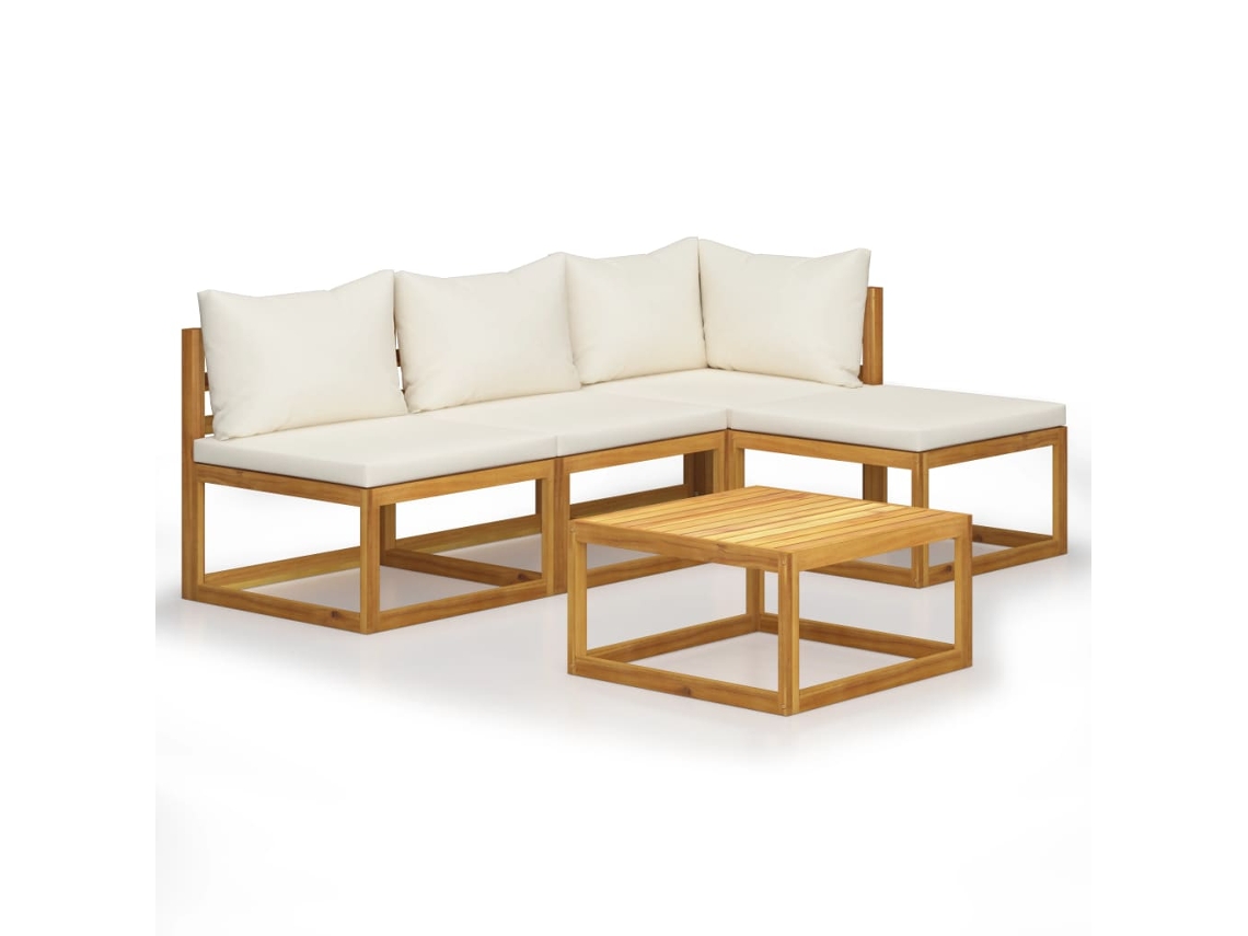 Garden Lounge Set, Garden Lounge Sets Vidaxl Creme Madeira De Acácia (n/a)