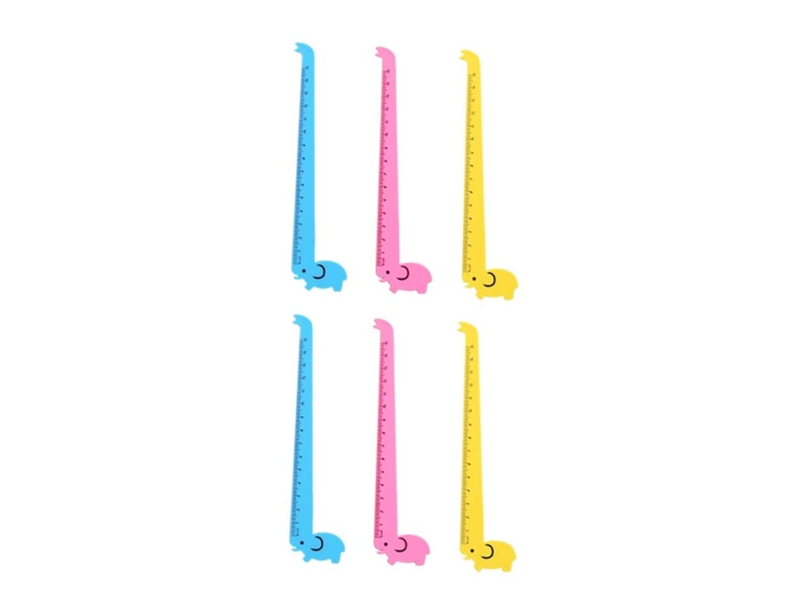 Conjunto De 10 Réguas Plástico Com Estampa Girafa, Estilo Desenho