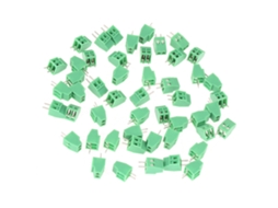 Conector Terminal De Encaixe Verde 2 Pinos 2.54mm Pcb Laxiscreed, Pack De 50 Peças
