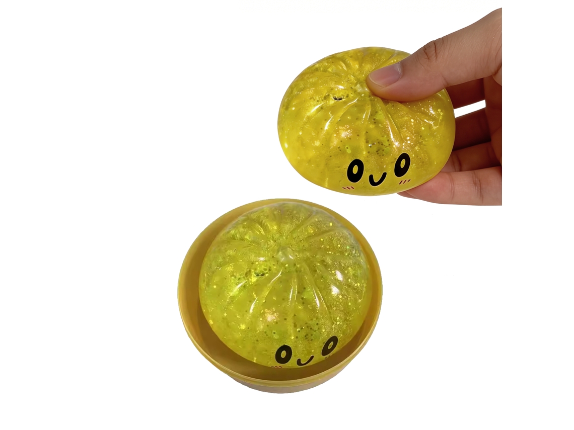 Brinquedo Squishy Coifa Com Lantejoulas Amarelas
