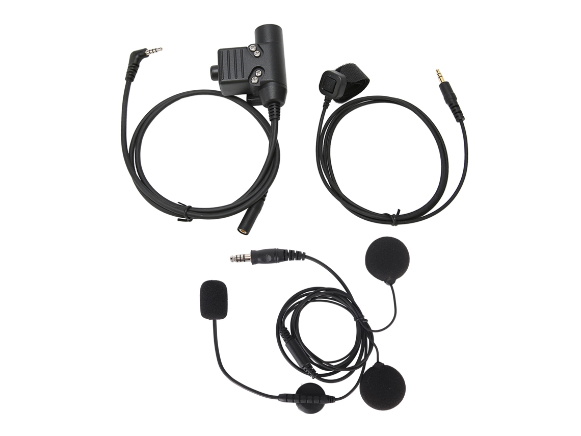 Adaptador De Auricular Tático Ptt E Conjunto De Microfone De Auricular (microfone De Dedo + Função Ptt)