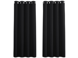 Cortinas Blackout Para Quarto - Cortina Dupla Com Isolamento Térmico Para Janela Home / Tecido Reforçado E Sólido, Conjunto De 2, 100 X A 200 Cm, Pret