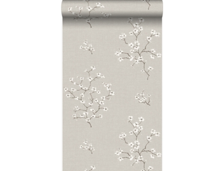Papel De Parede Flor Taupe 53 Cm X 10,05 M Origin Wallcoverings