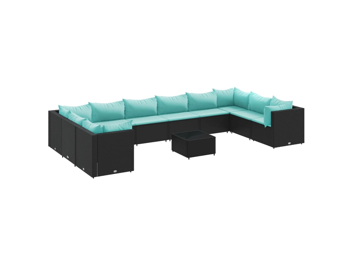 Garden Lounge Set, Garden Lounge Sets Vidaxl Preto Rattan / Vime (n/a)