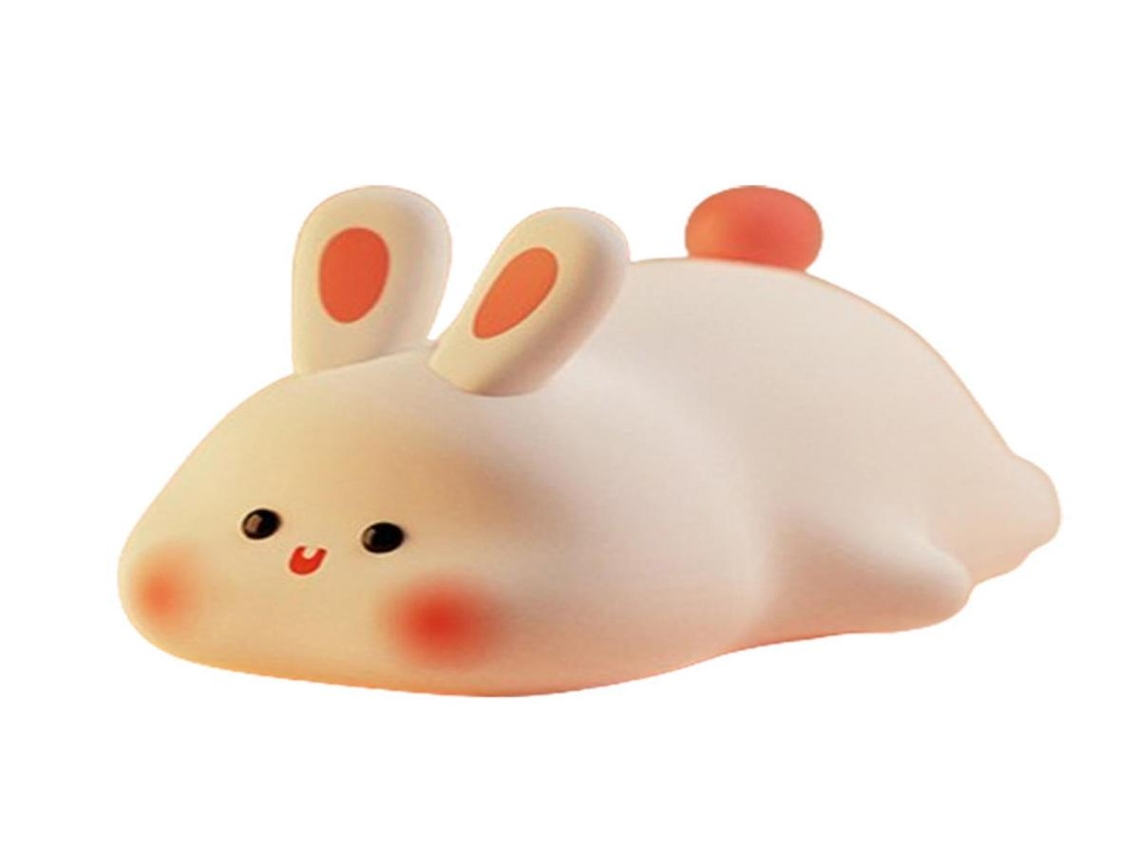 Lurelia Abajur Infantil Em Forma De Coelho Com Silicone Macio, Recarregável Usb, Sensor De Toque E Brilho Regulável Para Bebé E Crianças