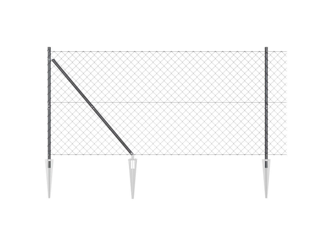 Conjunto 1 Poste De Cerca Vidaxl Cinzento Aço (25 X 1,4 M)