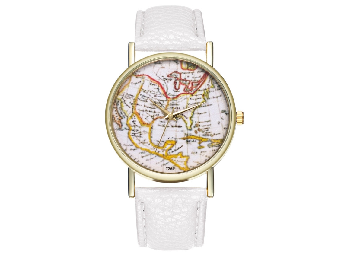 Relógio de Pulso de Quartzo Fashion com Cinto de Couro Elegante e Design Minimalista Branco