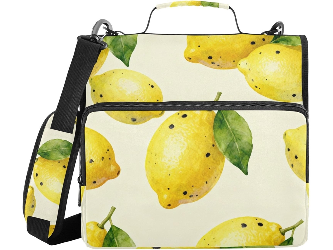 Organizador De Mesa Para Massa Com Alça, Resistente À Água, Com 3 Carimbos E Na Cor Amarelo Limão, Com Fundo