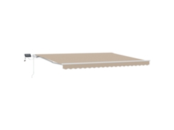 Toldo Retrátil Manual Com Led Bege Vidaxl Bege Acrílico (450 X 300 Cm)