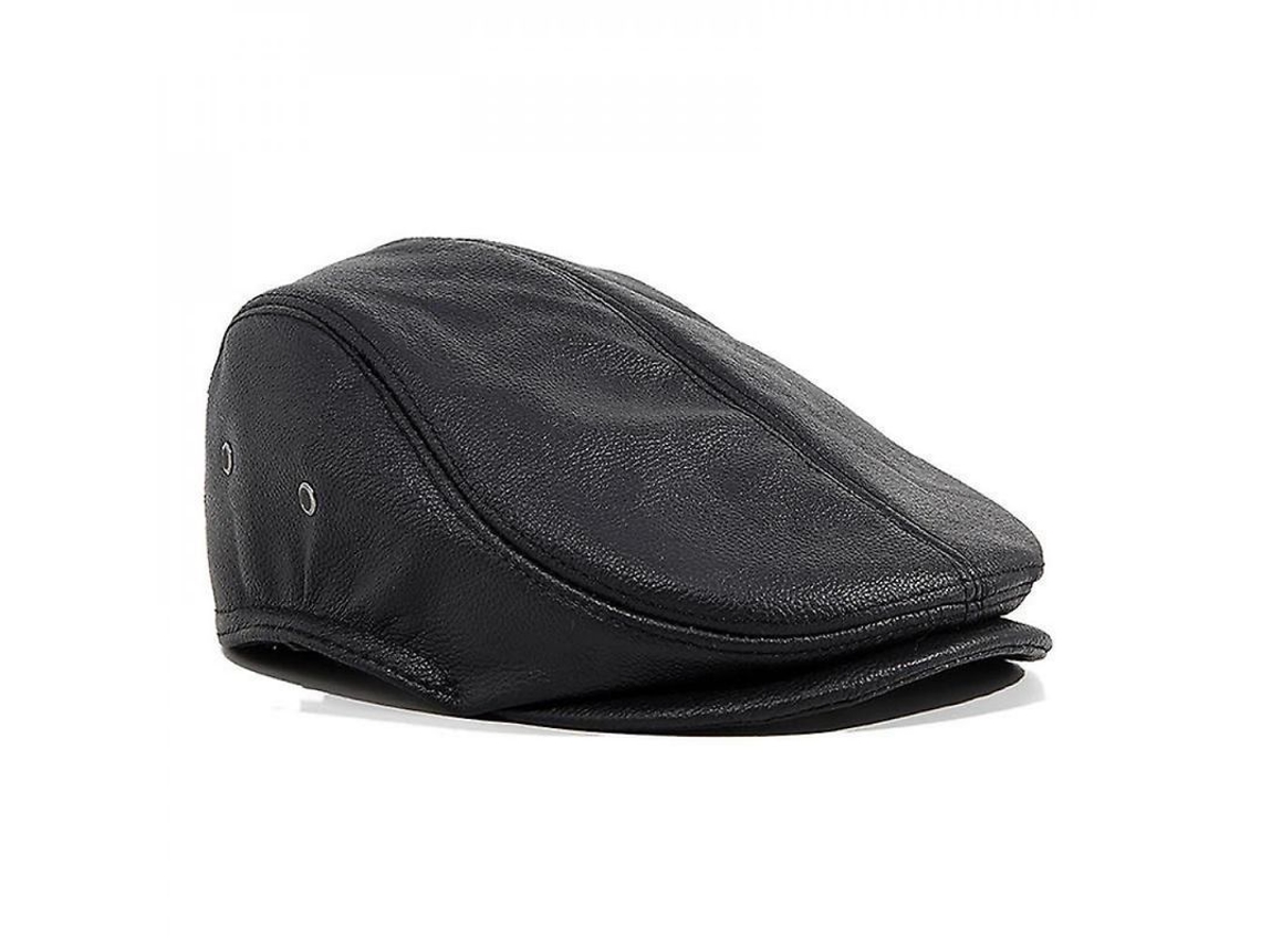 2026-gorra De Couro De Vaca Para Adultos Ajustável Gorra Ivy Gorra Newsboy De Couro Autêntico L Negro