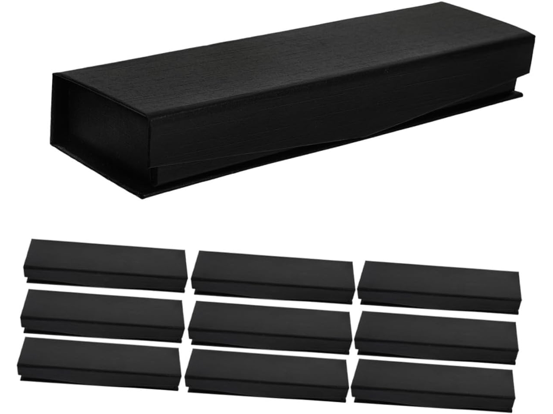 Nuobesty De 10 Canetas Tinteiro Em Caixa De Presente, Estojo Flip Preto E Elegante Para Canetas Tinteiro Compatíveis.