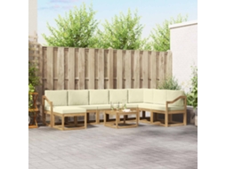 Vidaxl Conjunto De Sofás Para Exterior 9 Unid. Branco E Creme