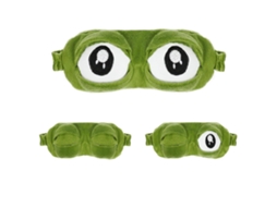 Máscara de Dormir Divertida com Desenho Animado de Sapo Verde, 3d, em Pelúcia. Ideal para Dormir. TAISHENGDA