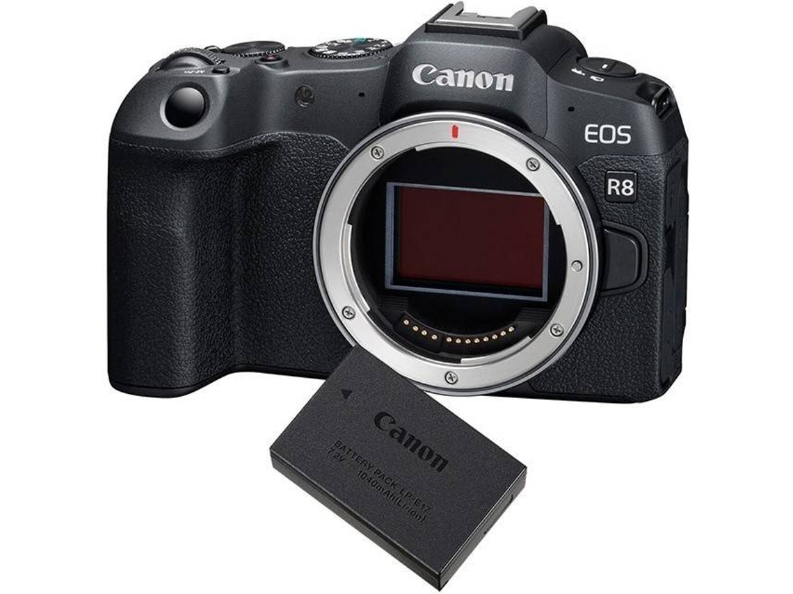 Máquina Fotográfica Mirrorless CANON EOS R8 (Corpo) + Bateria extra LP E17
