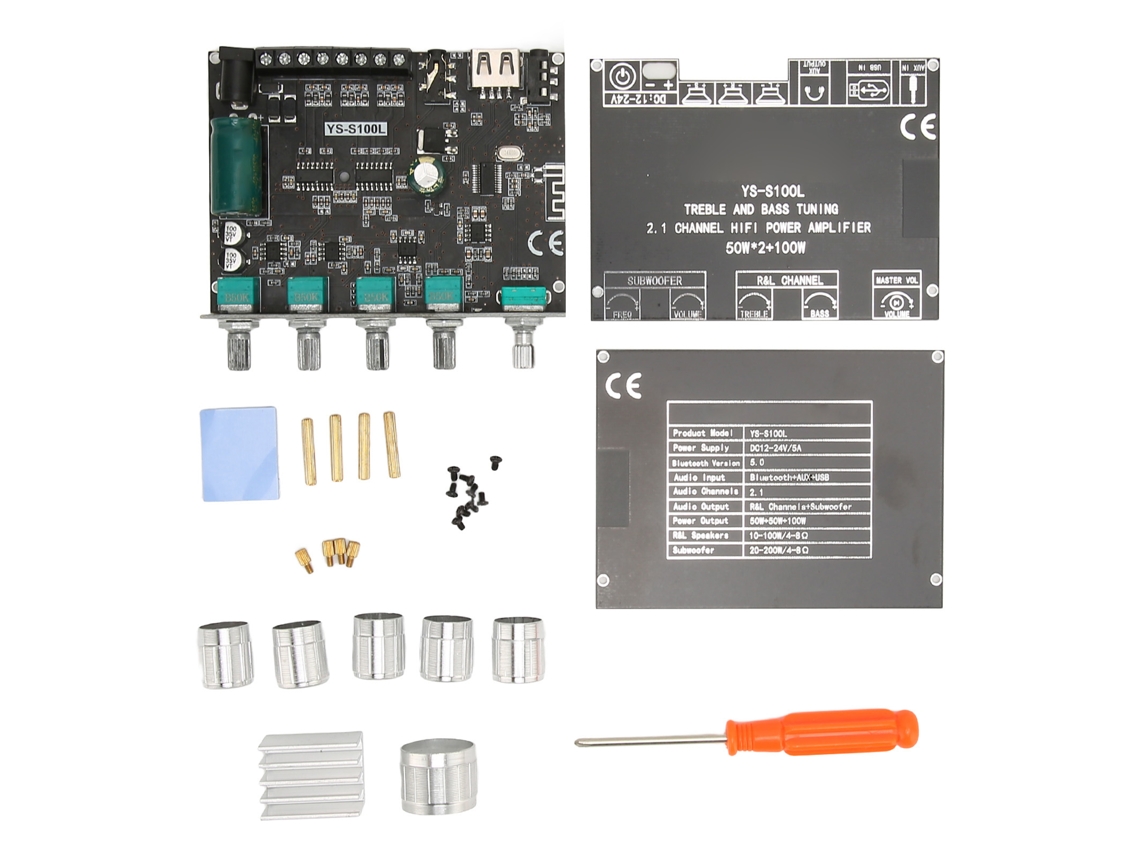 Placa Amplificadora Bluetooth 2.1 Canais Com Controle De Graves E Agudos