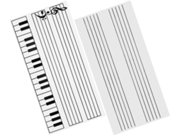 Conjunto de 2 Quadros Brancos Magnéticos para Notação Musical, Formato Flexível, Cor Branca, Pauta e Teclado I