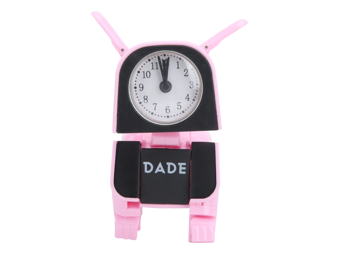 Mali relógio Despertador Infantil Cute Dog Rosa com Design Transformável e Articulações Flexíveis