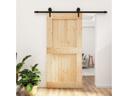 Porta De Correr C/ Ferragens 100x210 Cm Madeira De Pinho Maciã§a DKD HOME DECOR